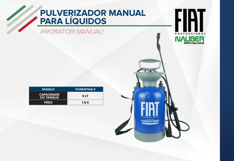 Pulverizador Manual Fiat Fiorentina 5 Litros para Líquidos - Imagem 3