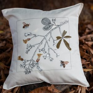 Capa de Almofada Bolsa De Pastor- 45×45 bordada a mão