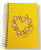 Caderno Flor do pequi cor amarela bordado digital